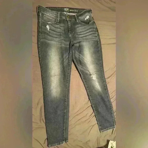 Signature By Levis Gold Womens Mid Rise Ankle Skinny Stretch Blue - Picture 1 of 6